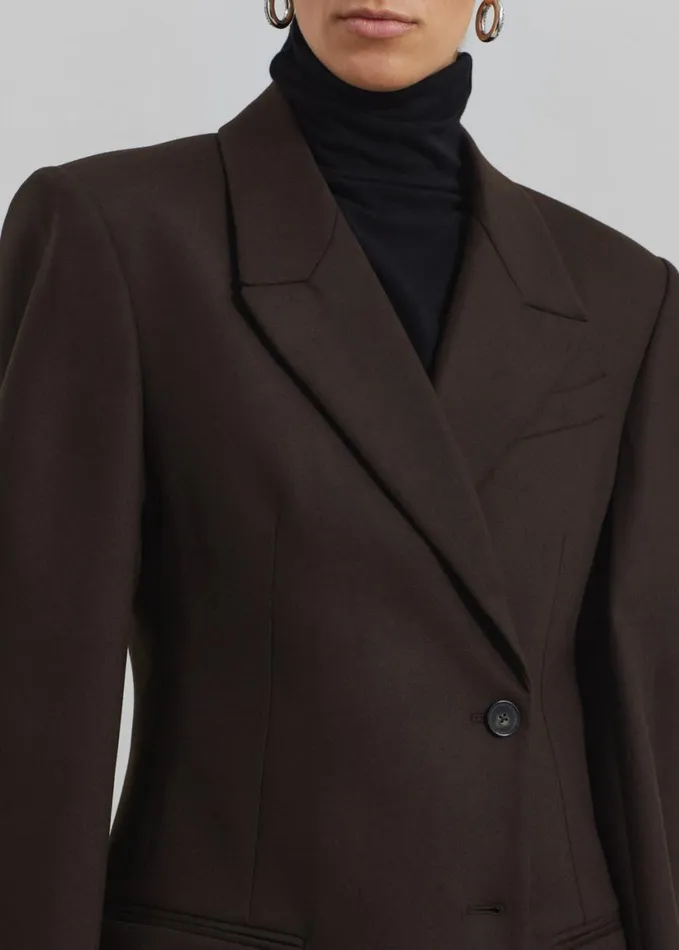 Clothing Women The Frankie Shop Morrison Crossover Blazer 8211 Brown