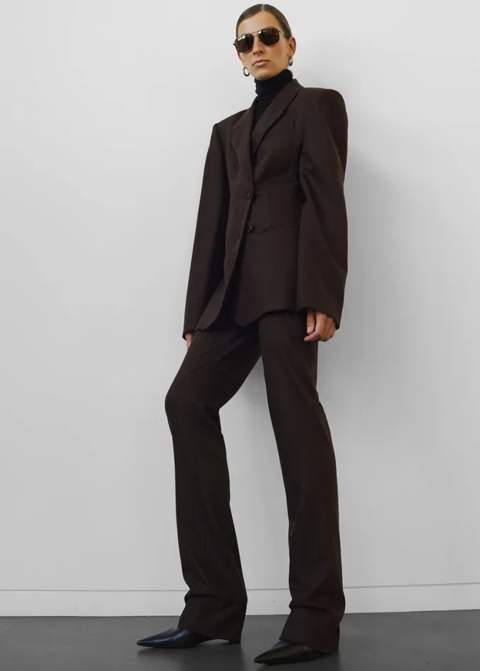 Clothing Women The Frankie Shop Morrison Crossover Blazer 8211 Brown