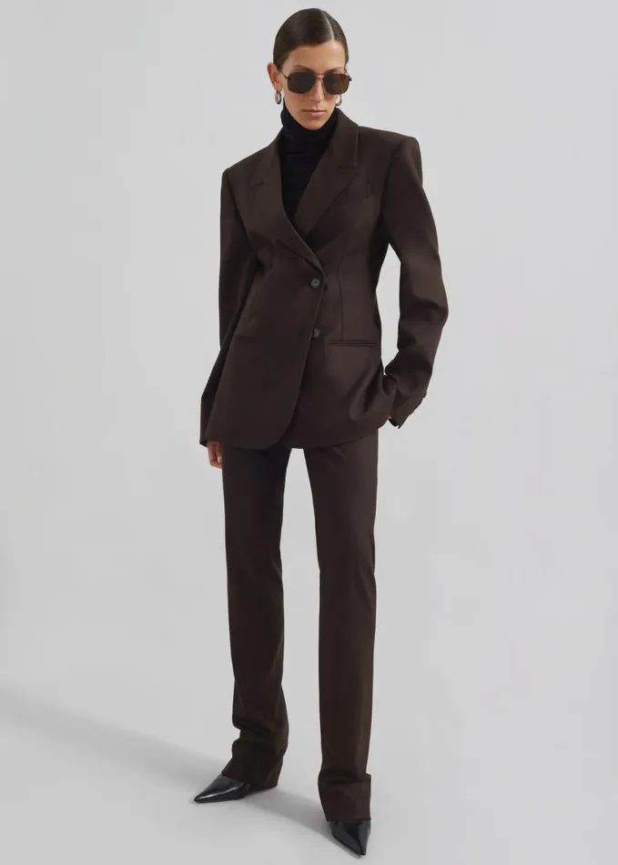 Clothing Women The Frankie Shop Morrison Crossover Blazer 8211 Brown