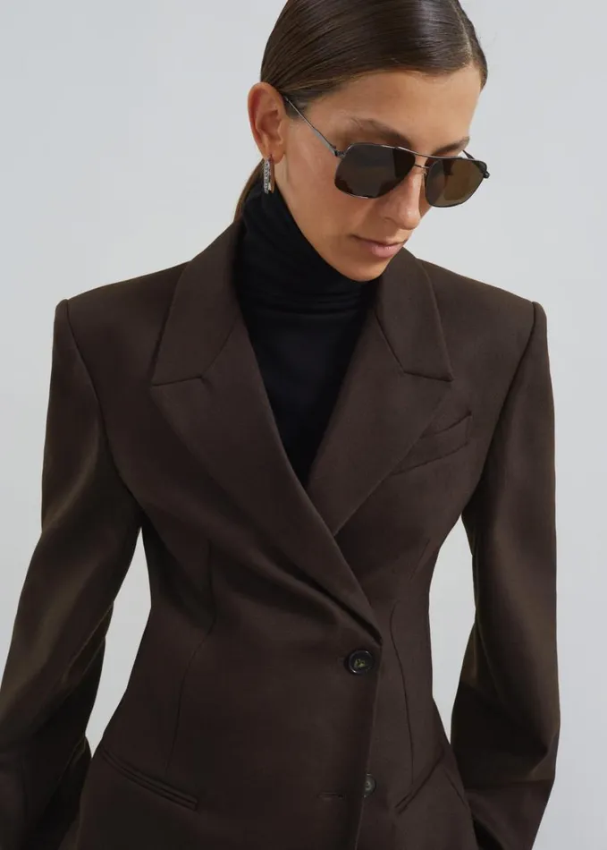 Clothing Women The Frankie Shop Morrison Crossover Blazer 8211 Brown