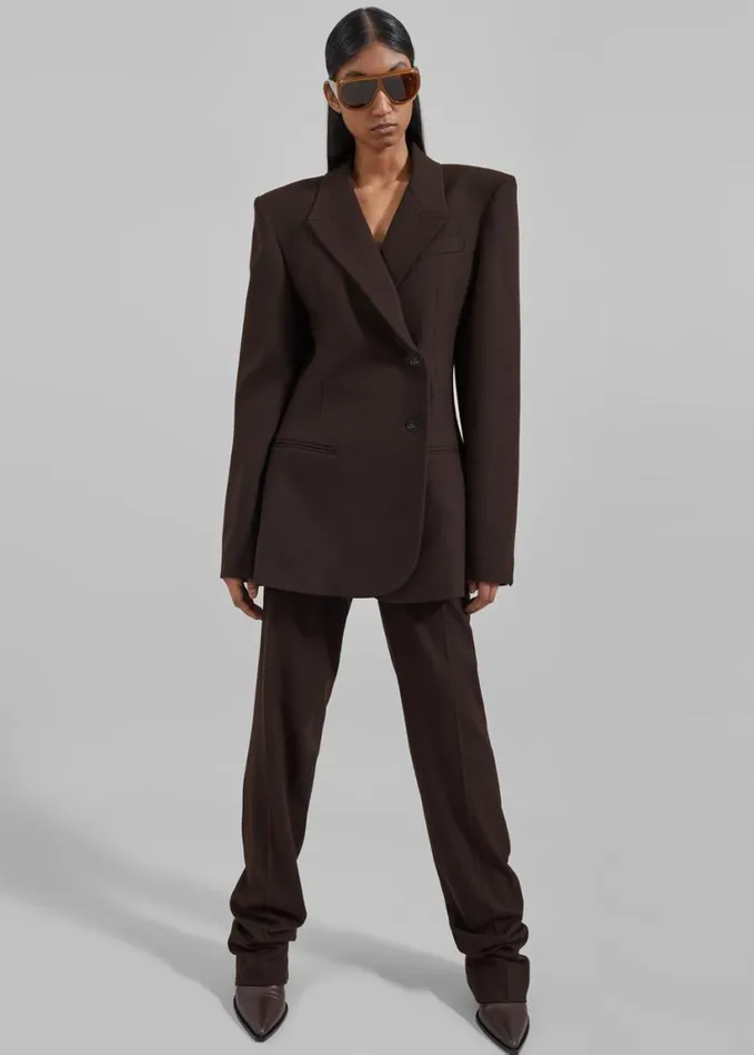 Clothing Women The Frankie Shop Morrison Crossover Blazer 8211 Brown