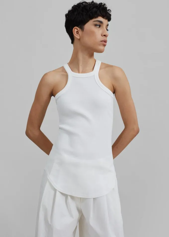 Clothing Women The Frankie Shop Omi Halter Tank Top 8211 White