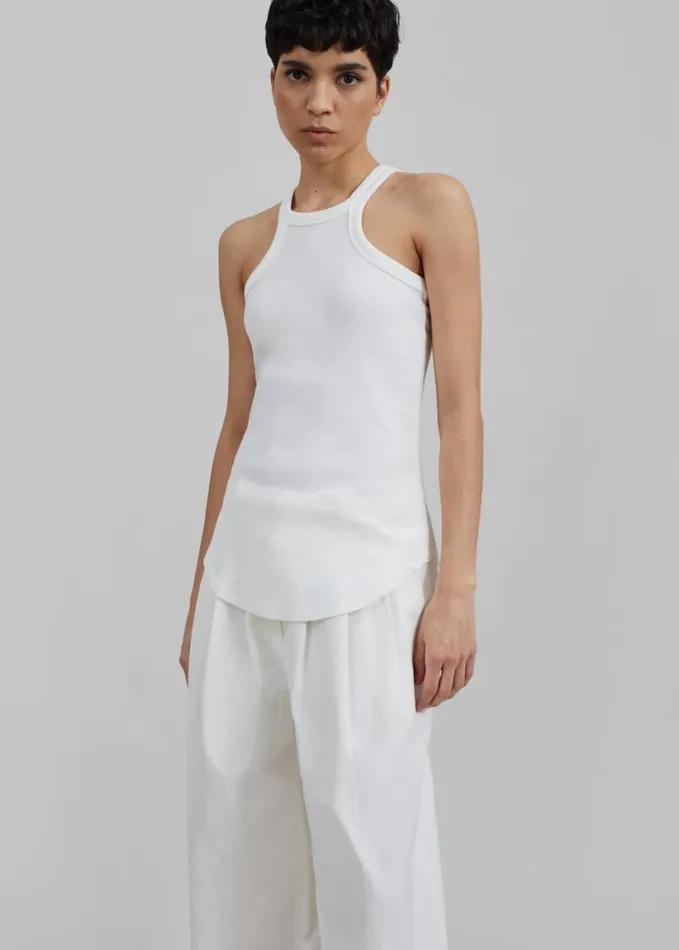 Clothing Women The Frankie Shop Omi Halter Tank Top 8211 White