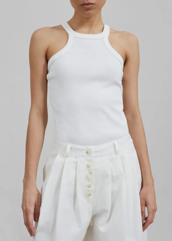 Clothing Women The Frankie Shop Omi Halter Tank Top 8211 White