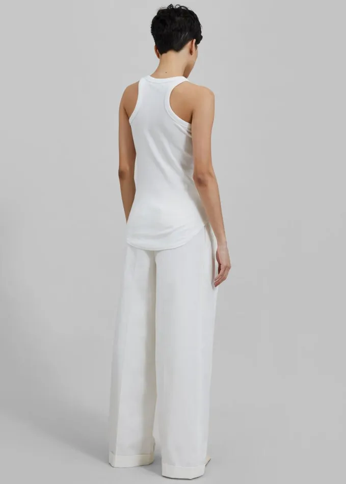 Clothing Women The Frankie Shop Omi Halter Tank Top 8211 White