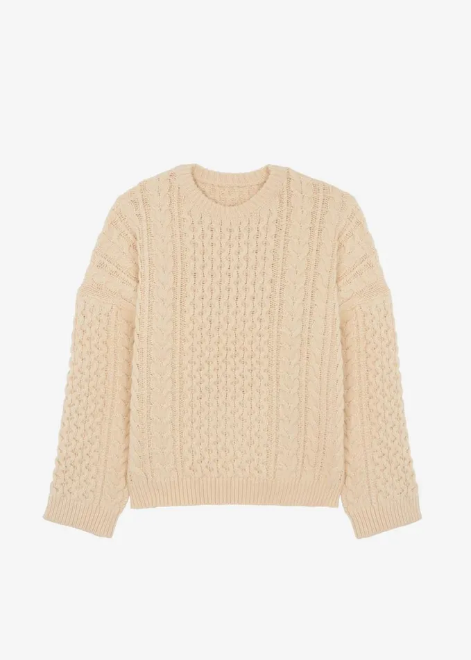 Clothing Women The Frankie Shop Pailey Braided Sweater 8211 Cream