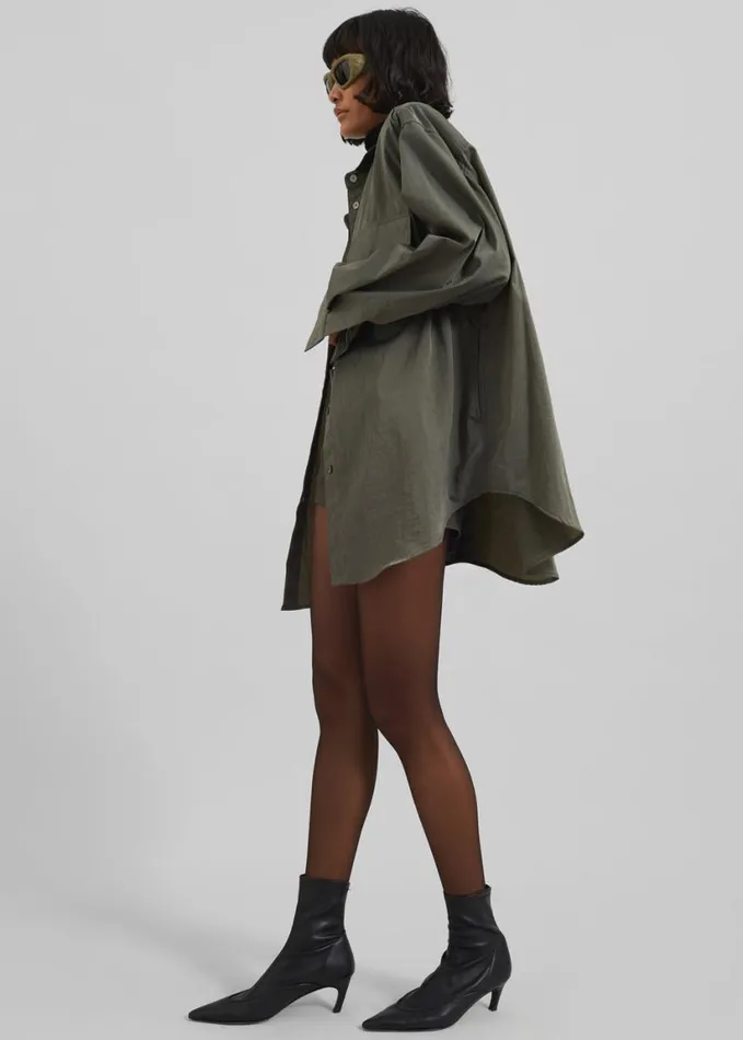 Clothing Women The Frankie Shop Prilly Oversized Shirt 8211 Khaki