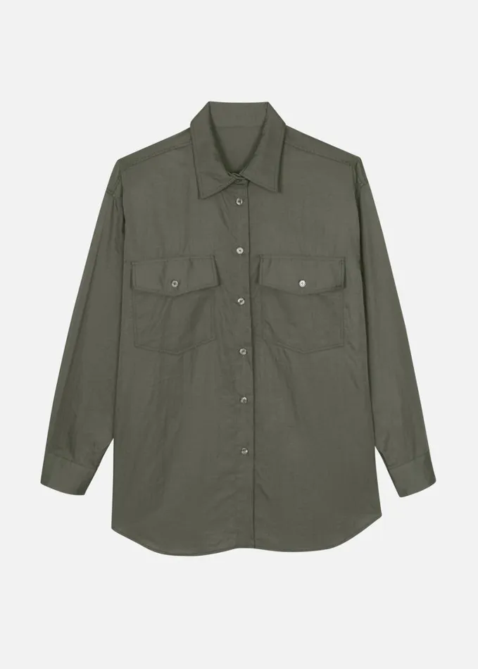 Clothing Women The Frankie Shop Prilly Oversized Shirt 8211 Khaki