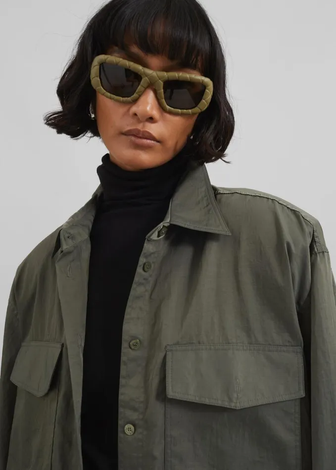 Clothing Women The Frankie Shop Prilly Oversized Shirt 8211 Khaki