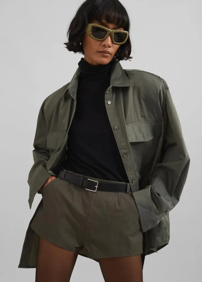 Clothing Women The Frankie Shop Prilly Oversized Shirt 8211 Khaki