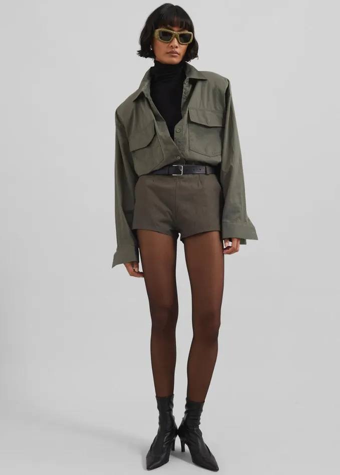 Clothing Women The Frankie Shop Prilly Oversized Shirt 8211 Khaki