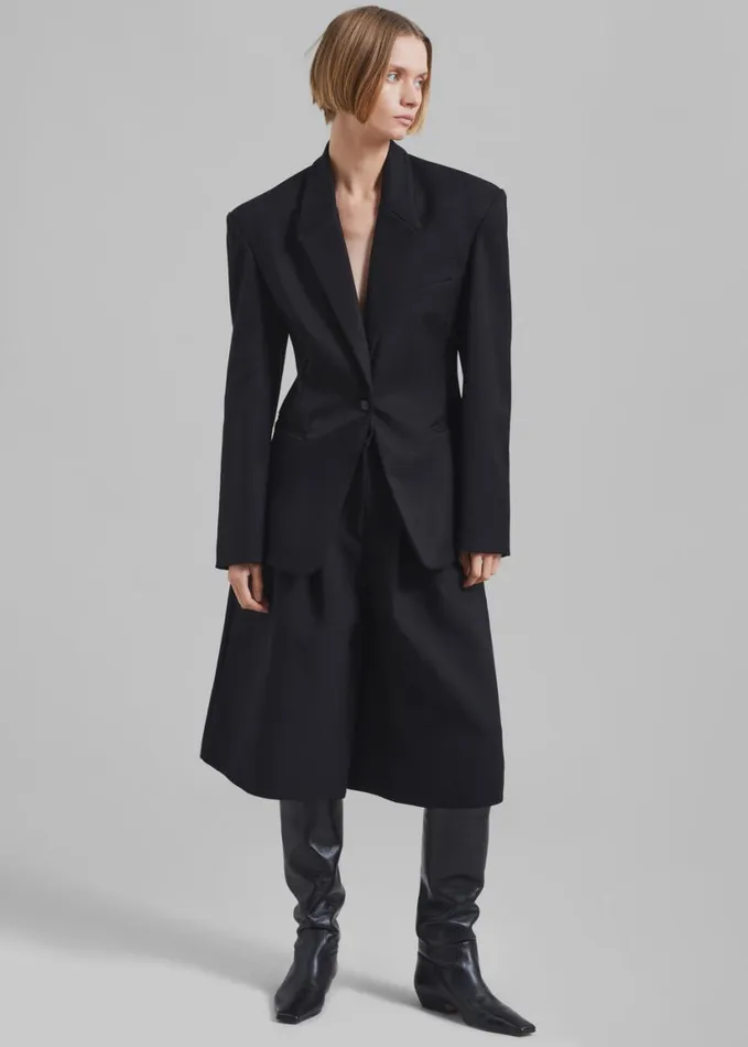 Clothing Women The Frankie Shop Reagan Boxy Padded Blazer 8211 Black