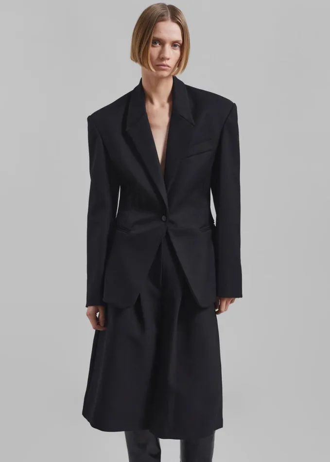 Clothing Women The Frankie Shop Reagan Boxy Padded Blazer 8211 Black