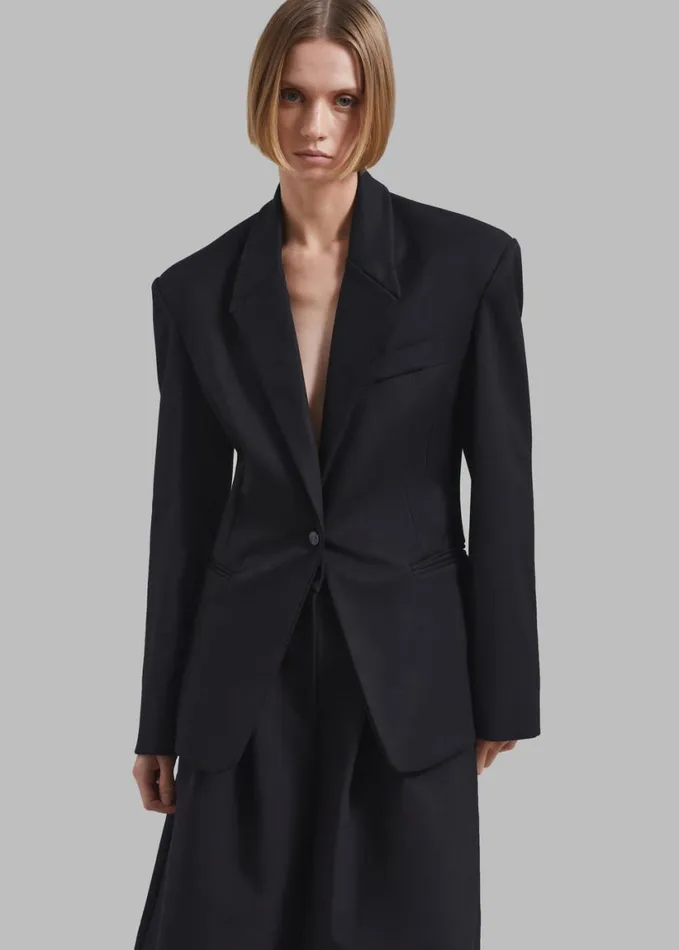 Clothing Women The Frankie Shop Reagan Boxy Padded Blazer 8211 Black