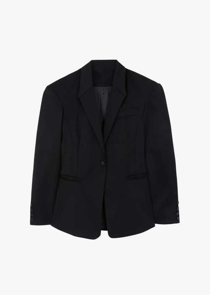 Clothing Women The Frankie Shop Reagan Boxy Padded Blazer 8211 Black