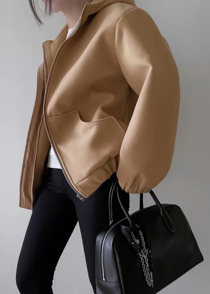 Clothing Women The Frankie Shop Rey Zip Up Hoodie 8211 Beige