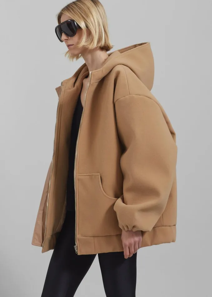 Clothing Women The Frankie Shop Rey Zip Up Hoodie 8211 Beige