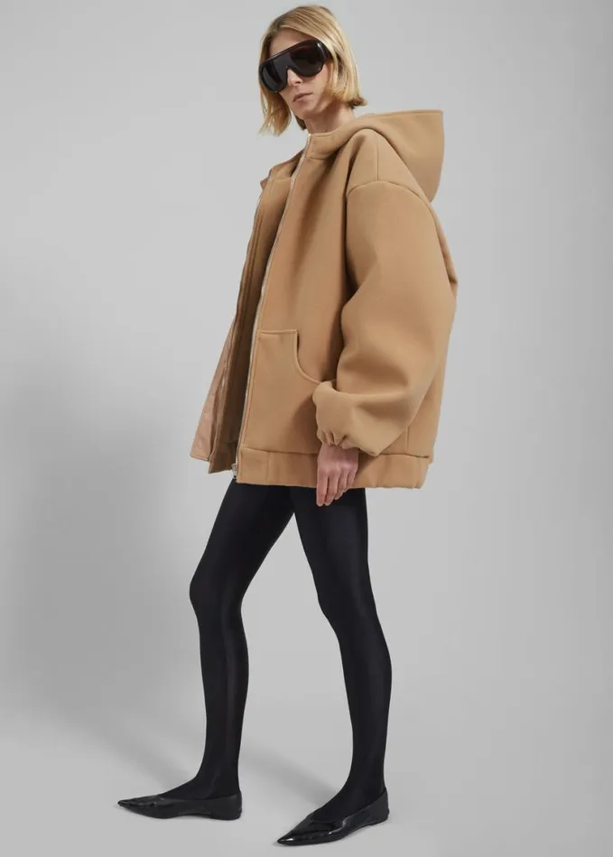 Clothing Women The Frankie Shop Rey Zip Up Hoodie 8211 Beige