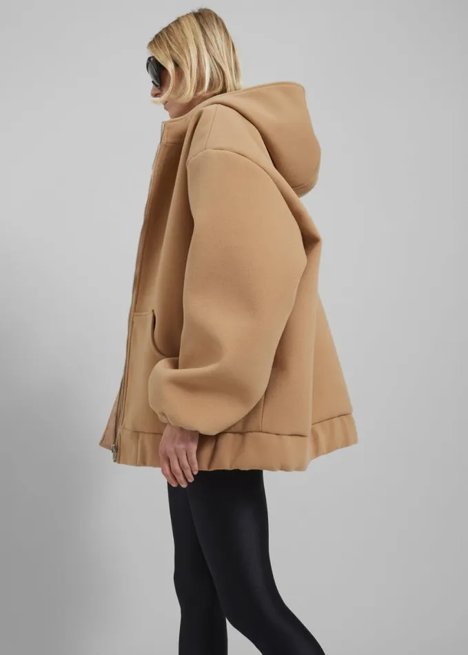 Clothing Women The Frankie Shop Rey Zip Up Hoodie 8211 Beige