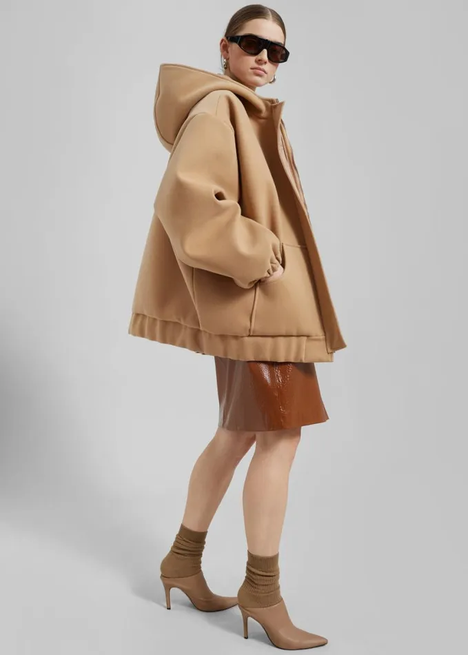 Clothing Women The Frankie Shop Rey Zip Up Hoodie 8211 Beige