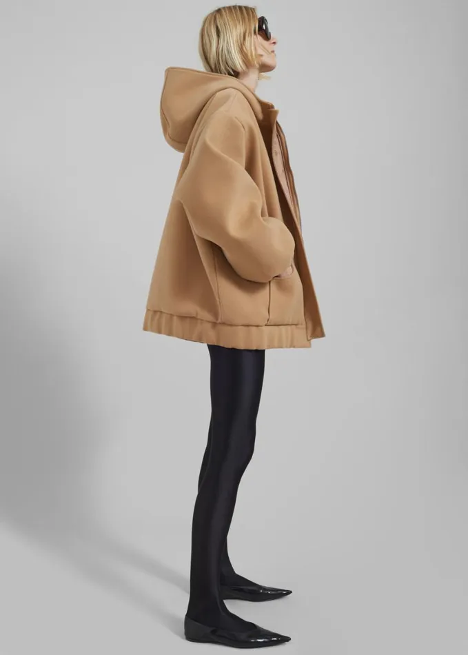 Clothing Women The Frankie Shop Rey Zip Up Hoodie 8211 Beige