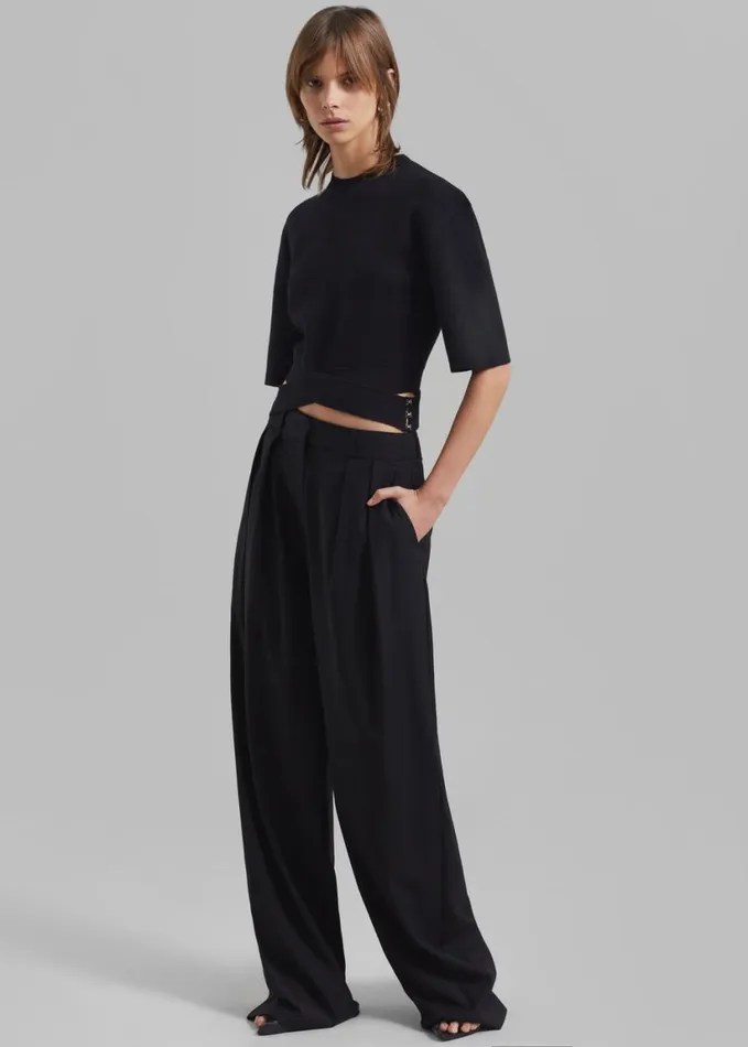 Clothing Women The Frankie Shop Ripley Pleated Trousers 8211 Black