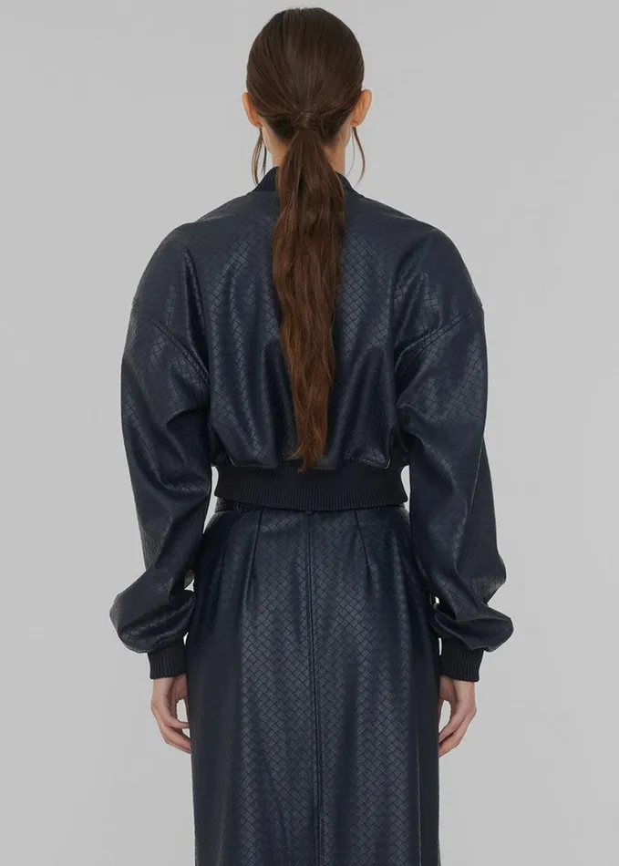 Clothing Women The Frankie Shop Rotate Cropped Braided Bomber 8211 Sky Captain