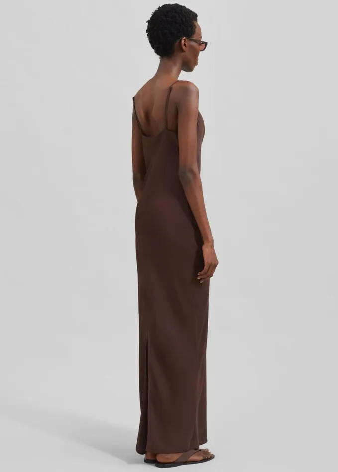 Clothing Women The Frankie Shop Rotate Lace Midi Slip Dress 8211 Chicory Coffee