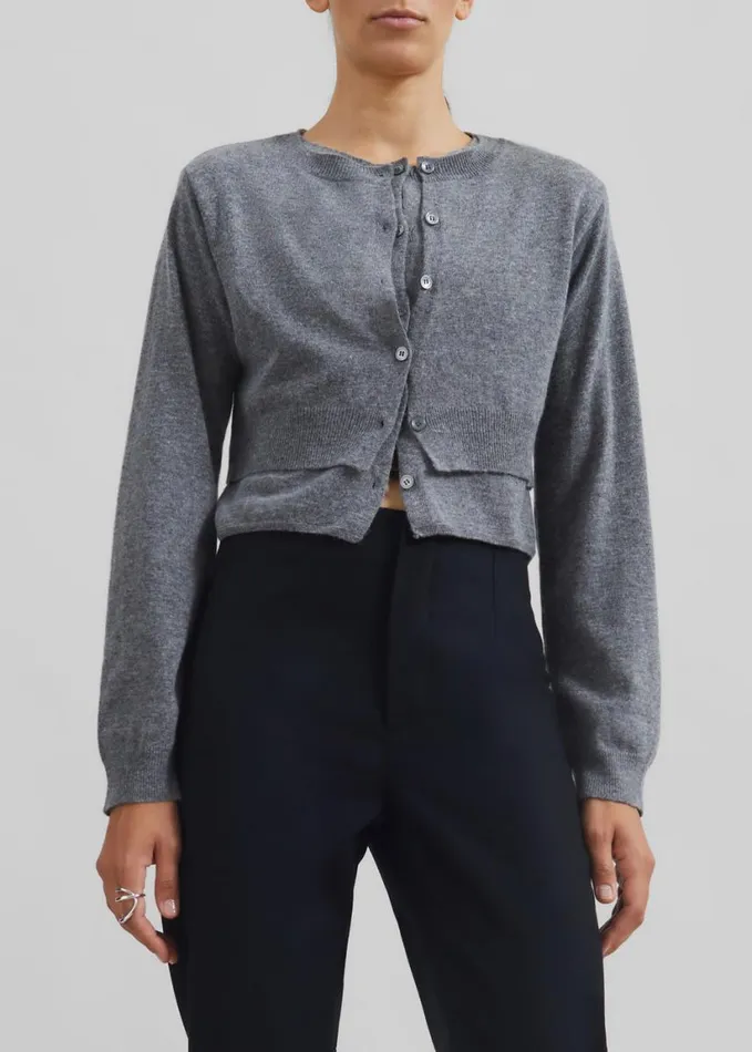 Clothing Women The Frankie Shop Simi Layered Cardigan 8211 Grey