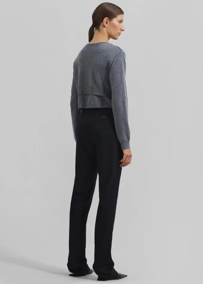 Clothing Women The Frankie Shop Simi Layered Cardigan 8211 Grey