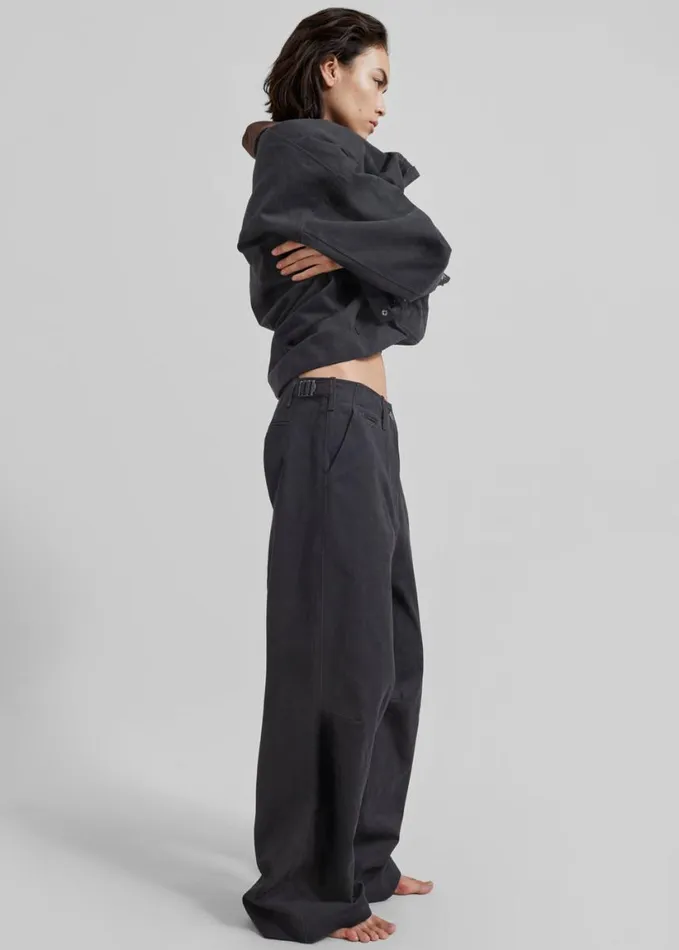 Clothing Women The Frankie Shop Stevan Denim Trousers 8211 Charcoal