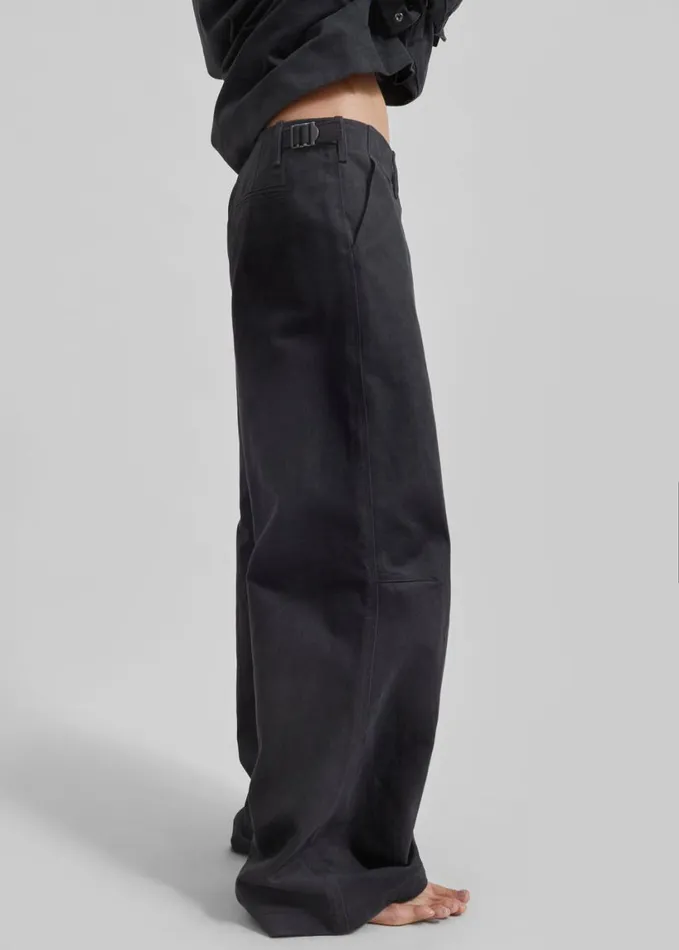 Clothing Women The Frankie Shop Stevan Denim Trousers 8211 Charcoal