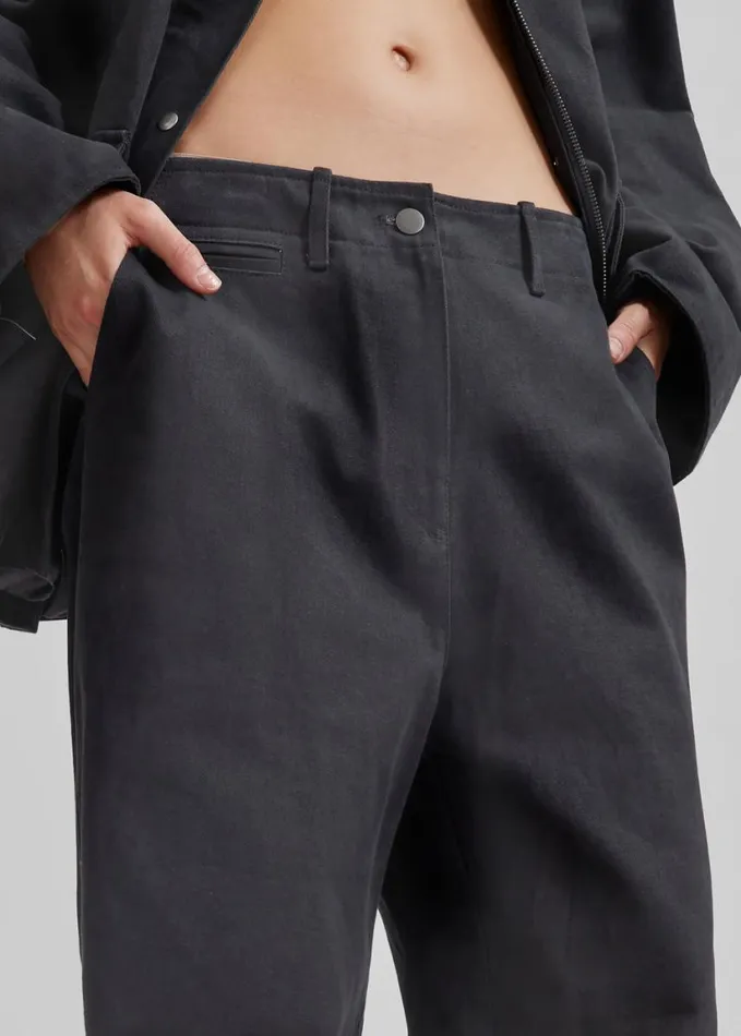 Clothing Women The Frankie Shop Stevan Denim Trousers 8211 Charcoal