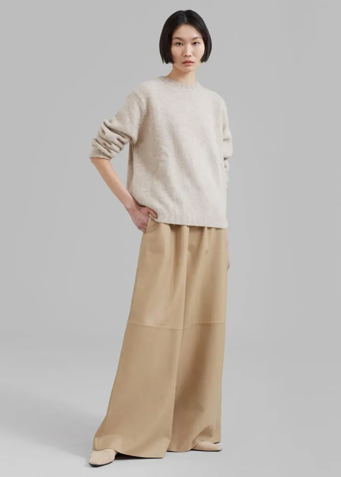 Clothing Women The Frankie Shop Sydney Wide Leather Pants 8211 Beige