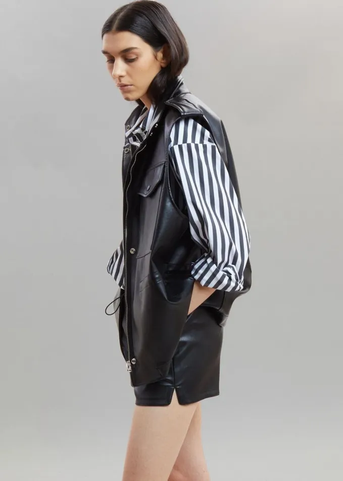 Clothing Women The Frankie Shop Sylvia Striped Oxford Shirt 8211 Faded BlackWhite