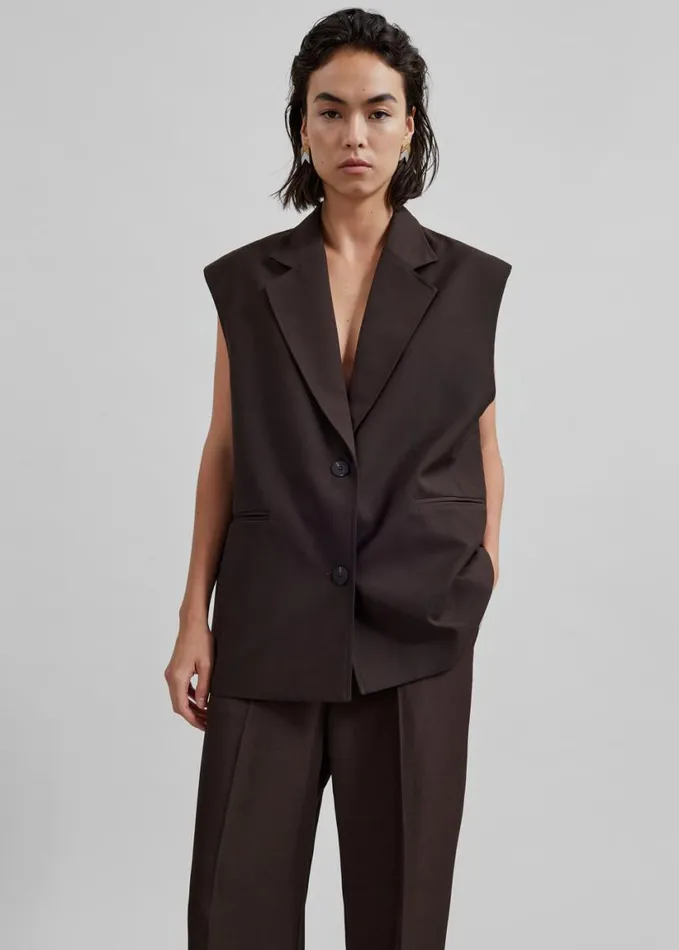 Clothing Women The Frankie Shop Tallin Vest 8211 Brown