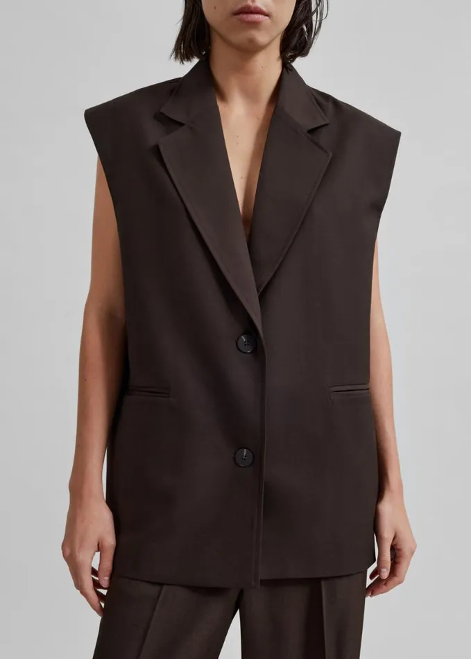 Clothing Women The Frankie Shop Tallin Vest 8211 Brown