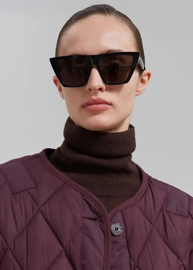 Clothing Women The Frankie Shop Teddy Quilted Jacket 8211 Burgundy