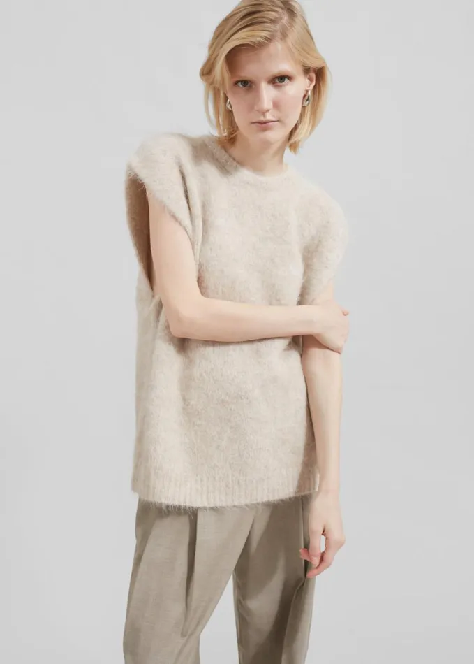 Clothing Women The Frankie Shop The Garment Bern Knit Top 8211 Oyster