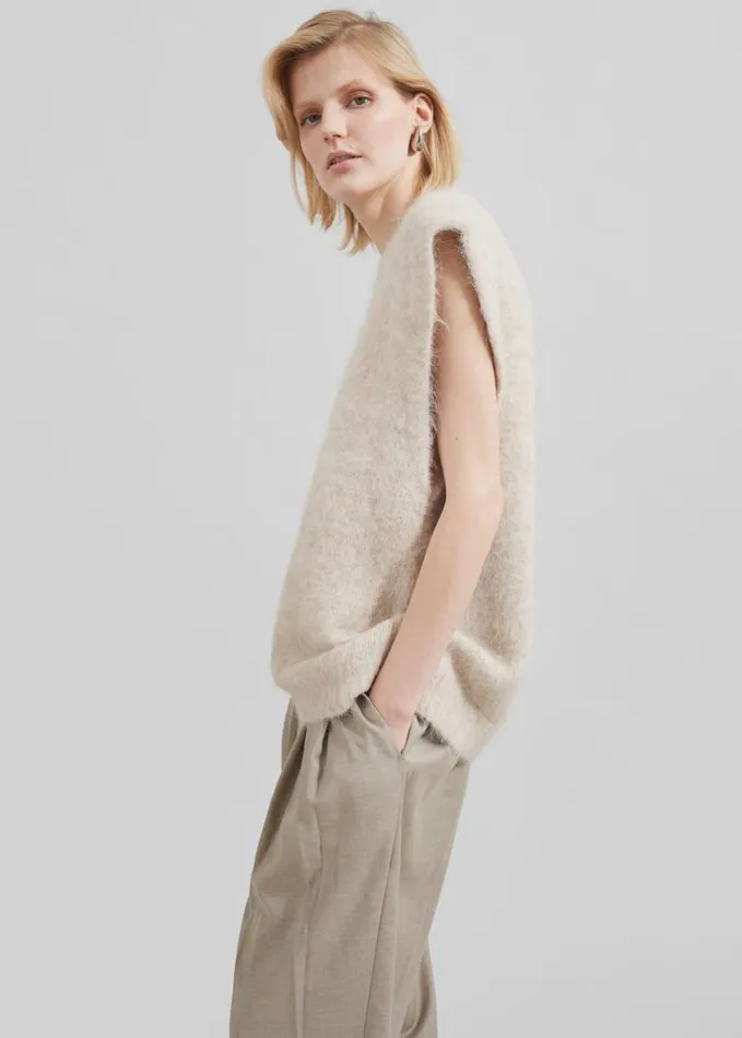 Clothing Women The Frankie Shop The Garment Bern Knit Top 8211 Oyster