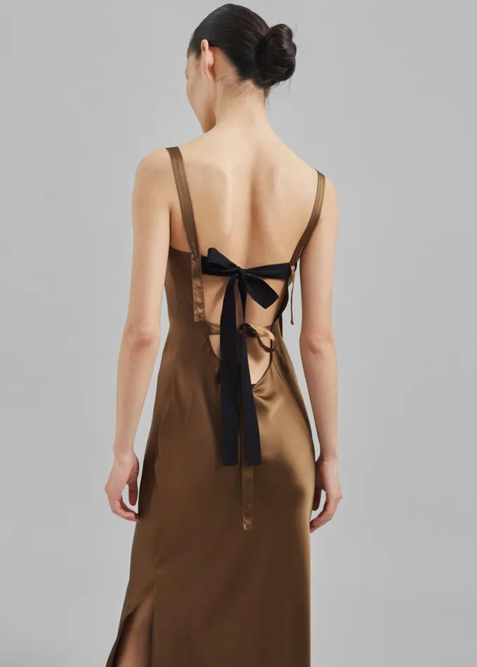 Clothing Women The Frankie Shop The Garment Catania String Maxi Dress 8211 Olive