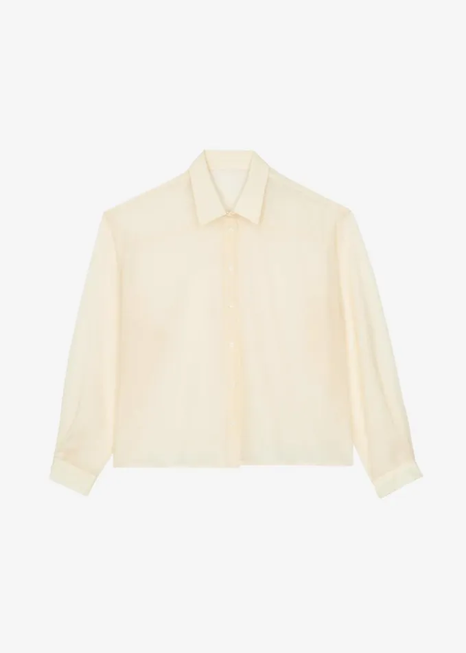 Clothing Women The Frankie Shop Toledo Sheer Shirt 8211 Beige