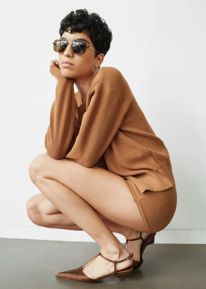 Clothing Women The Frankie Shop Veronica Mini Knit Shorts 8211 Brown