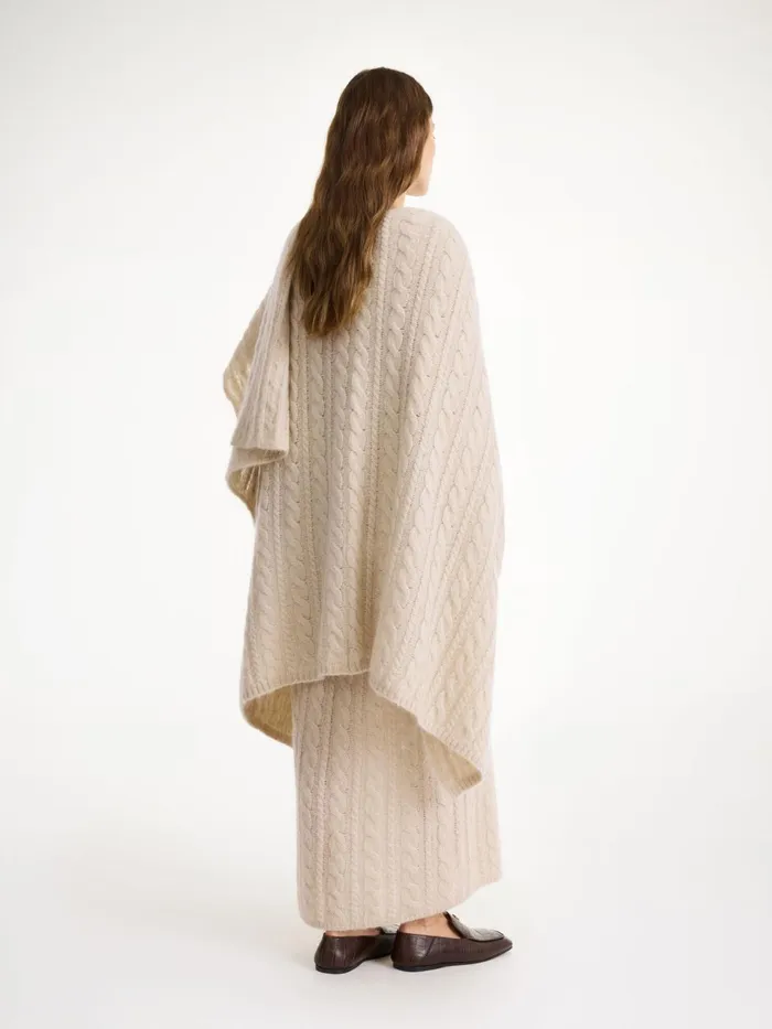 Coats and Jackets Women By Malene Birger Kassillas WoolBlend Poncho Oyster Gray