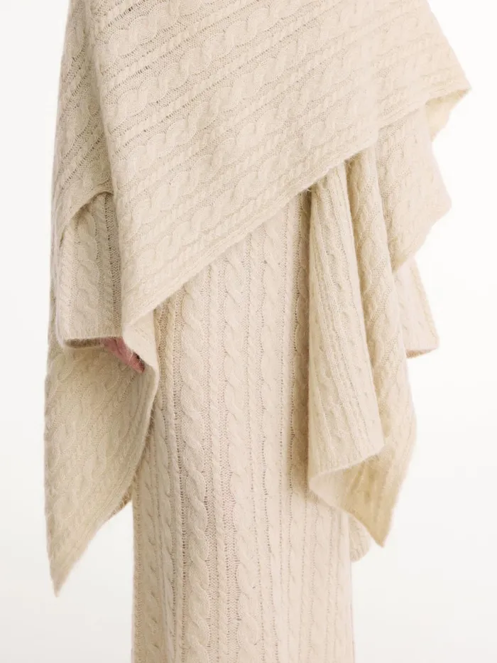 Coats and Jackets Women By Malene Birger Kassillas WoolBlend Poncho Oyster Gray