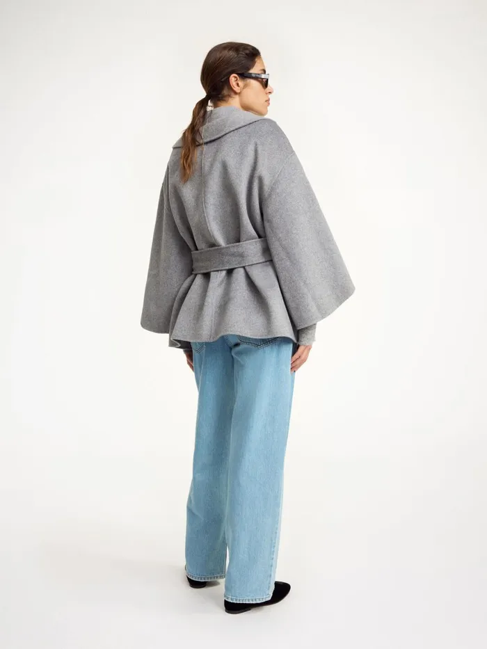 Coats and Jackets Women By Malene Birger Margith Wool Jacket Grey Melange