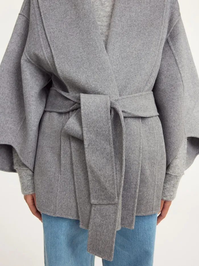 Coats and Jackets Women By Malene Birger Margith Wool Jacket Grey Melange