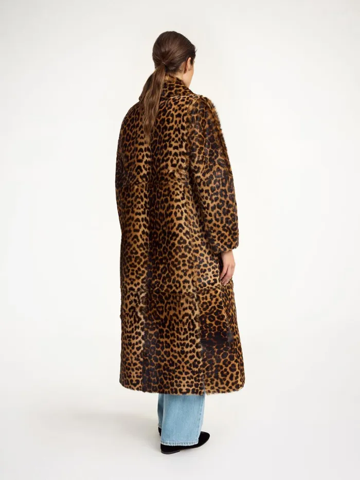 Coats and Jackets Women By Malene Birger Rafaia Lamb Leather Coat Leopard