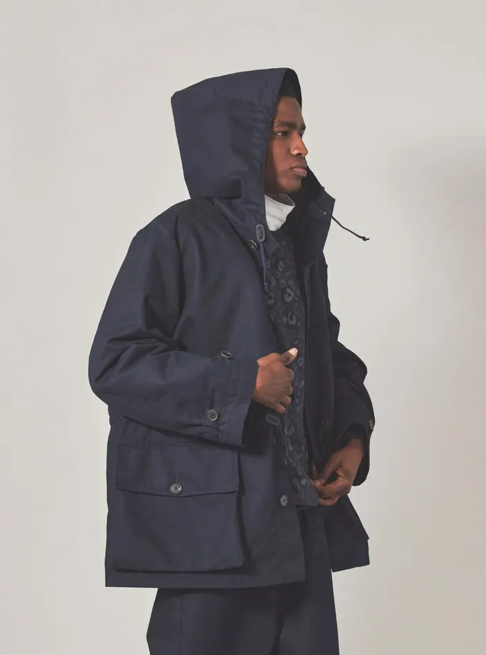 Coats and Outerwear Men Universal Works Universal Works Boston Parka In Navy Brushed Polytech