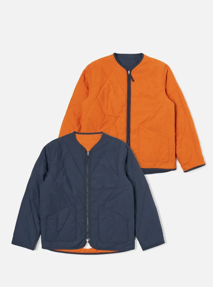 Coats and Outerwear Men Universal Works Universal Works Reversible Military Liner Jacket In NavyOrange Recycled Polytech Coats and Outerwear Men Universal Works Universal Works Reversible Military Liner Jacket In NavyOrange Recycled Polytech